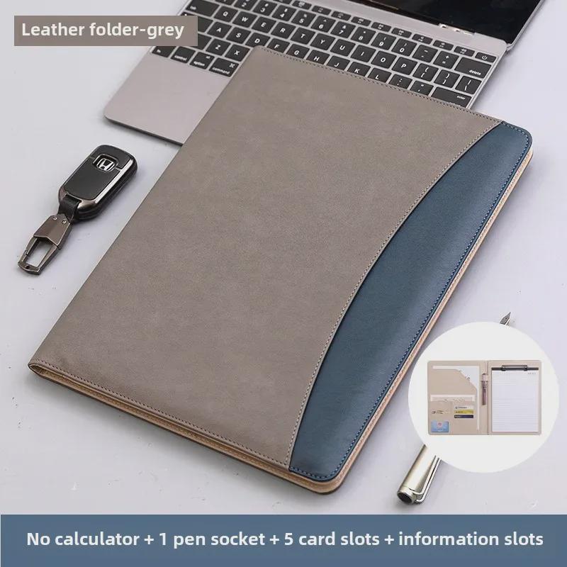 Многофункциональная кожаная папка-органайзер формата А4 для менеджера с калькулятором