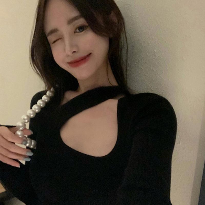 Повседневный уличный стиль, универсальный, ретро, тонкий, асимметричный, однотонный, с длинными рукавами