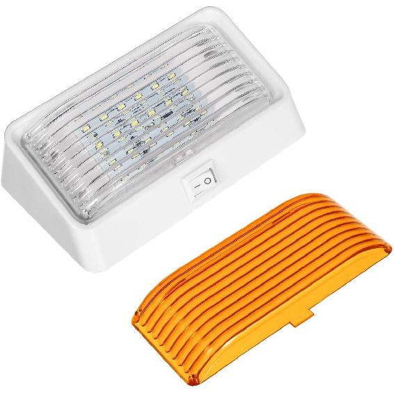 Rectangle LED Porch Light with On/Off Switch, Exterior Utility Light Fixture Cov