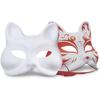 15pcs Cat White Paper Blank DIY Halloween Hand Painted Face Personality Masquerade Mask Set