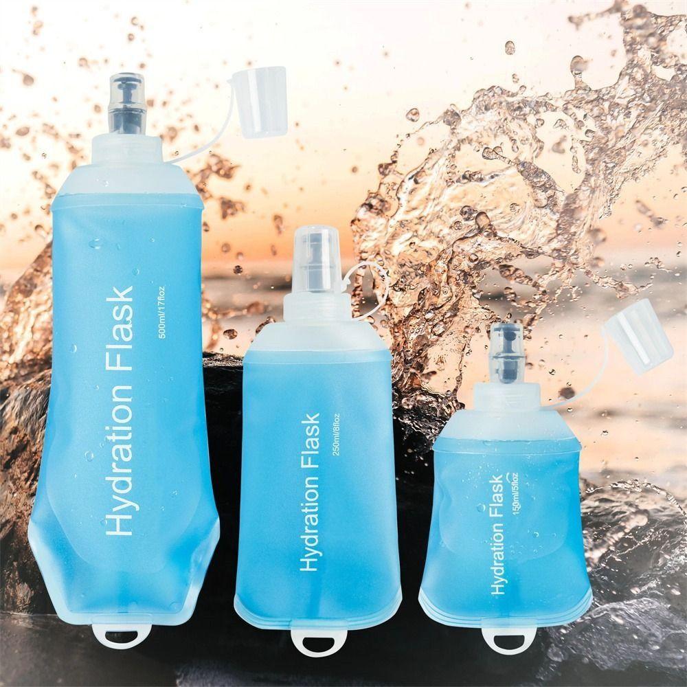 Soft Flask Folding Water Bottle TPU Sport Water Bottle Portable Collapsible Water Bottle Running