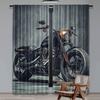 2 шт. Винтажная мотоциклетная штора Крутой классический мотоцикл Домашний декор Подходит для спальни ванной комнаты гостиной столовой кабинета
