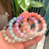 Браслет Бодхи, женский ледяной прозрачный градиент, розовые бусины, кольца для рук, имитация белого нефрита, браслеты из нефритовых бусин, ювелирное изделие, подарок