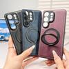 Деловой кожаный вращающийся магнитный чехол-подставка для Samsung S26 Ultra S25 Plus S24 S23 S22FE A17 A56 A36 A26 A16 A55 A35 A15