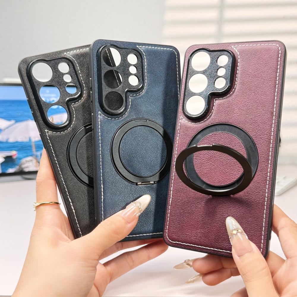 Деловой кожаный вращающийся магнитный чехол-подставка для Samsung S26 Ultra S25 Plus S24 S23 S22FE A17 A56 A36 A26 A16 A55 A35 A15
