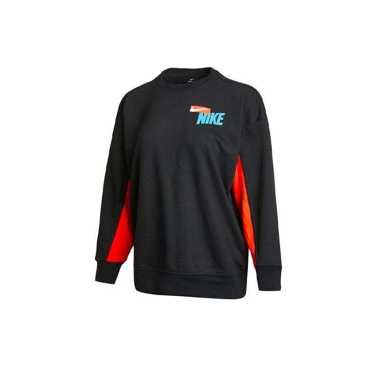 Nike Dri-FIT Color Block Printed Knit Crewneck Long Sleeve Hoody Women Hoody Black DA0392-010