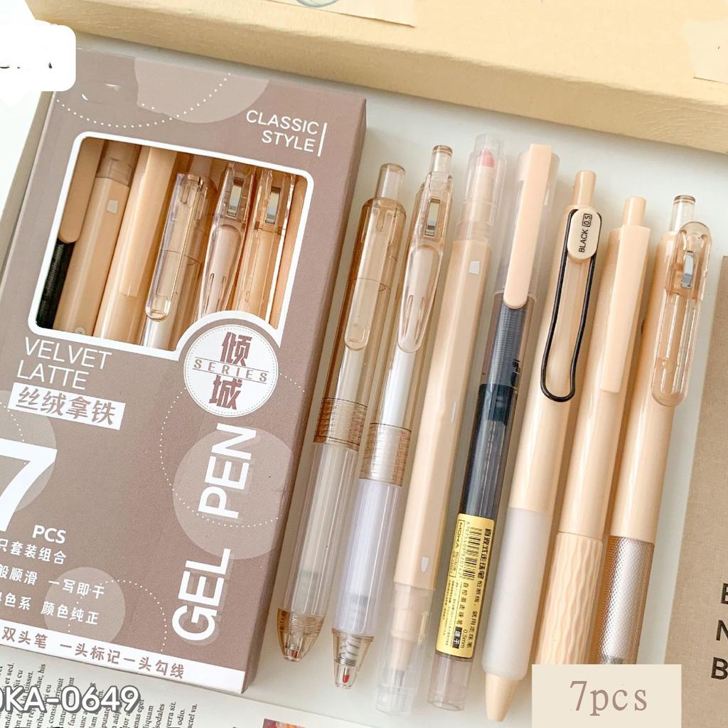 4/5/6/7/set Ins Simplicity Gel Pen Korean Solid Color 0.5MM Black Cute Pens Lovely Stationery Pens School Student/Office Supplies