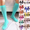 Knee High Elastic Socks Stretch Solid Soft Ultra-thin Casual Stockings