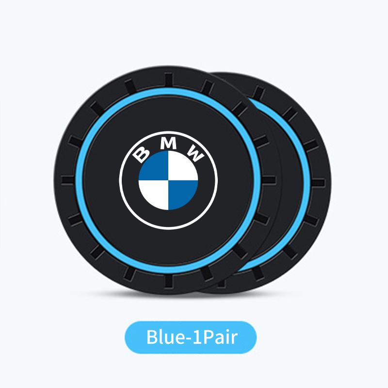 For BMW 1 W E82 2Pcs Car Coaster Silicone Mat Water Cup Holder Anti-Slip Pad For BMW X3 X5 M5 M3 E46 E90 E60 F10 E39 F30 E36 G30 E87 E70