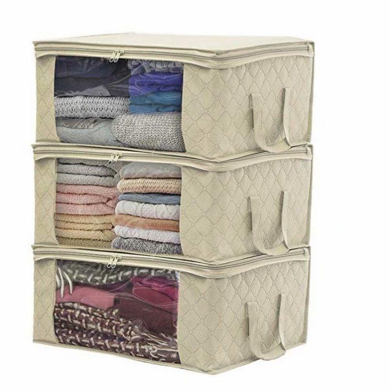 1/2/3Pcs Clothing Wardrobe Organizer Bag Clothes Blanket Quilt Closet Box Bag Home Foldable Storage