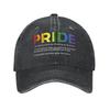Vintage LGBT Rainbow Gay Pride Baseball Cap Unisex Style Distressed Denim Snapback Hat Outdoor Activities Adjustable Fit Hat Cap