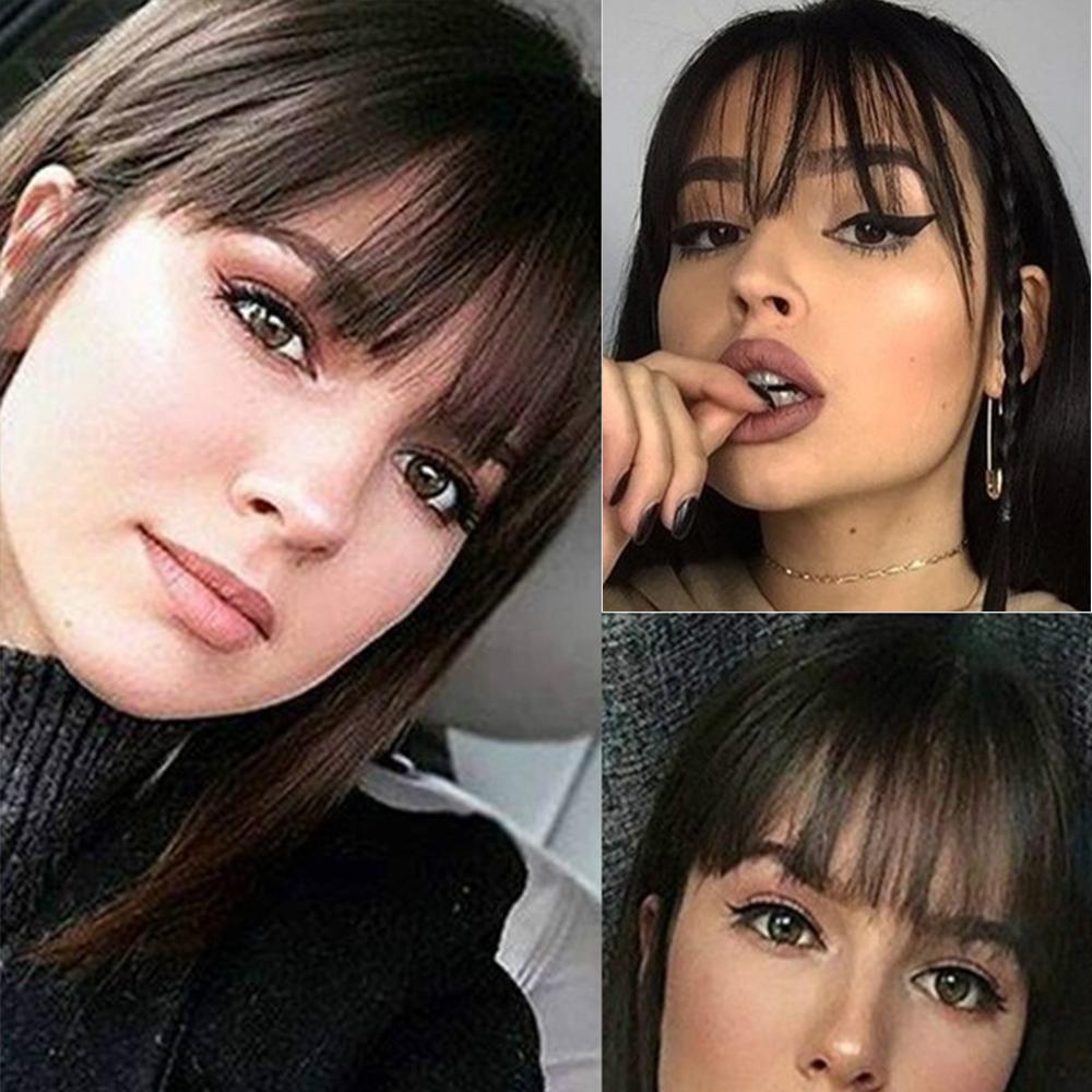 Women Synthetic Hair Neat Topper Invisible Fringe Front Wigs Wig Fake Hair Bangs Air Bangs