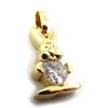 [G1707] - White Gold Plated 'Bunny Love' Pendant