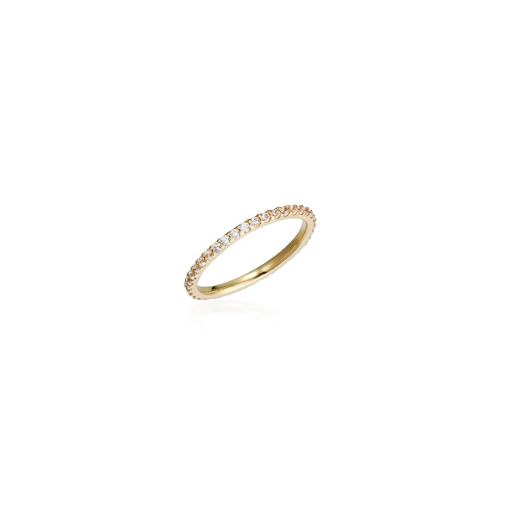 Lunne 14K Signity Stone Pavé Ring (14K Gold) #Lfr02 (A Type)