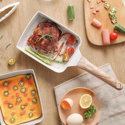 Квадратные антипригарные сковороды для яичницы из алюминиевого сплава в японском стиле, сковороды для яичницы, чайник для завтрака, мини-повар