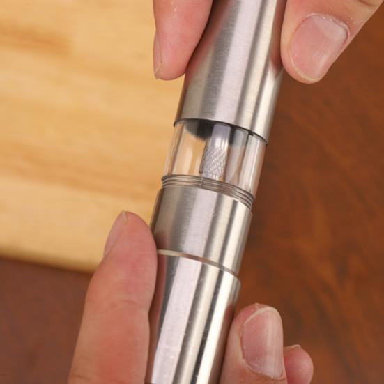Мельница для соли и перца из нержавеющей стали, многоразовая мельница для перца с кнопкой насоса для черного перца, морской соли, специй