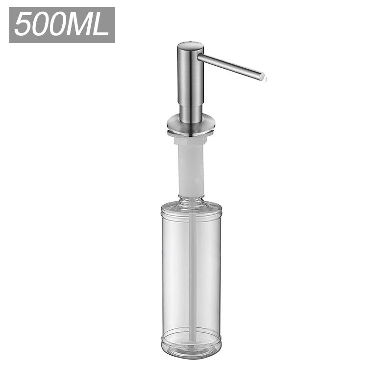 Диспенсер для мыла на кухню, 500 мл Черный дозатор Жидкое мыло Латунная головка насоса Бутылка для жидкого мыла Ручной пресс для мойки
