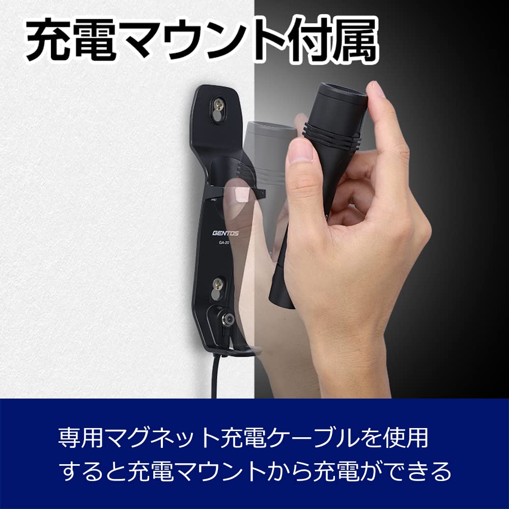 GENTOS Мощный 500 люмен Светодиодный перезаряжаемый фонарик серии G на батарейках AA или перезаряжаемый GF-106RG, (Использует батарейки)