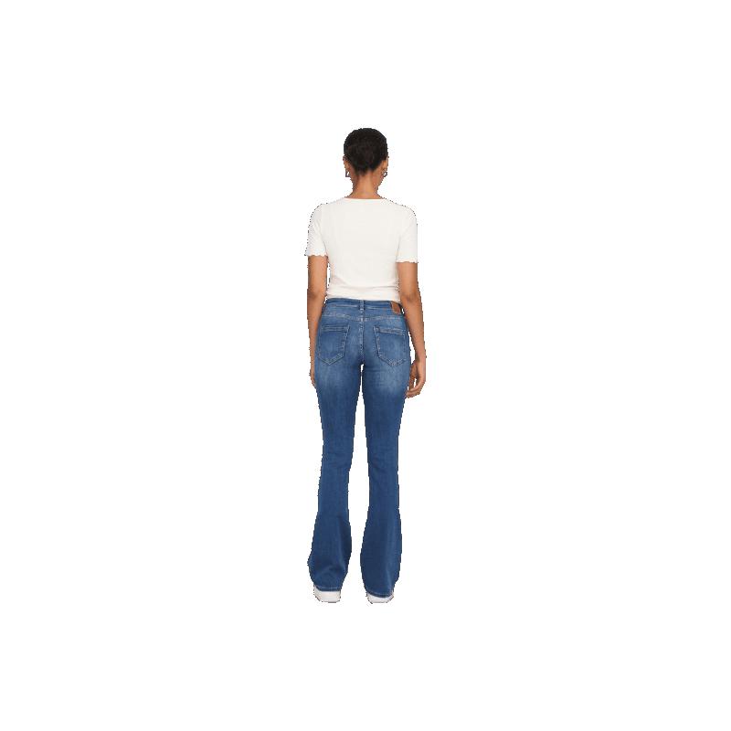 Only Blush Life Mid Flared Jeans Blue
