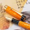 Jinhao 100 Classic Fountain Orange Marble Medium with Converter and Pen Case Set (Jinhao) Pen, Celluloid, Nib,