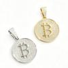 Кулон-монета Bitcoin с инкрустацией цирконами цвета меди, Хип-хоп тренд, Мужские персонализированные аксессуары для ожерелья