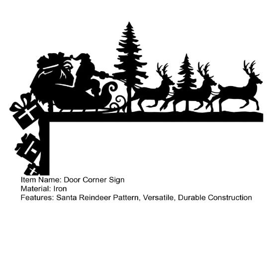 Christmas Corner Sign Santa Reindeer Frame Metal Door Sitter Home Wall Decor Festive Holiday Decoration