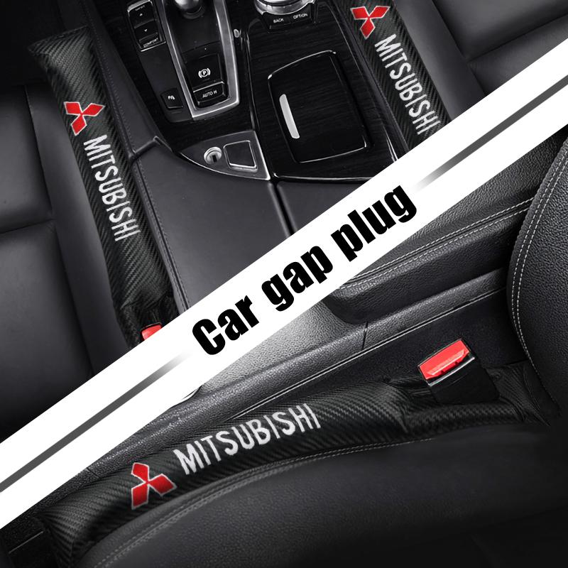 2/1Pc Carbon Fiber Car Seat Gap Filler Soft Pad Interior Accessories For Mitsubishi Outlander Lancer EX ASX L200 RALLIART Pajero
