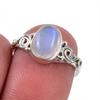 Natural Rainbow Moonstone Gemstone 925 Solid Sterling Silver Ring Size 5.5 M2s48