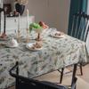 Tablecloth French Retro Embroidery Contrasting Color Dining Table Cloth Jacquard Rectangular Tablecloth Atmosphere