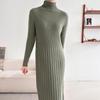 New ArrivalS Open Run Women S Turtleneck Slim baSic Knit Long dreSS