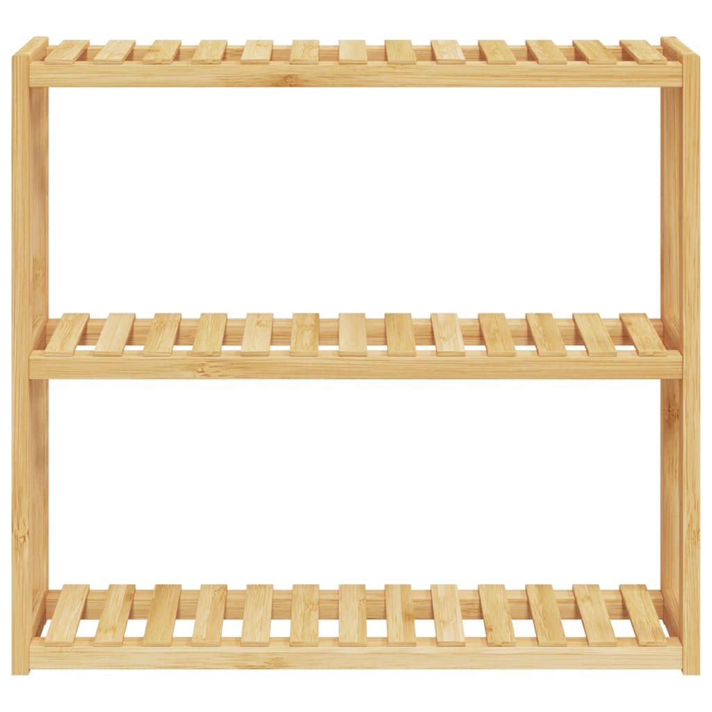 Bathroom Shelf with 3 Shelves Wall Mounted 60 x 15 x 54 cm Bamboo