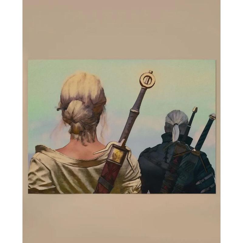 Постер Ведьмак Геральт, Настенный декор без рамы, Подарок 20x30см