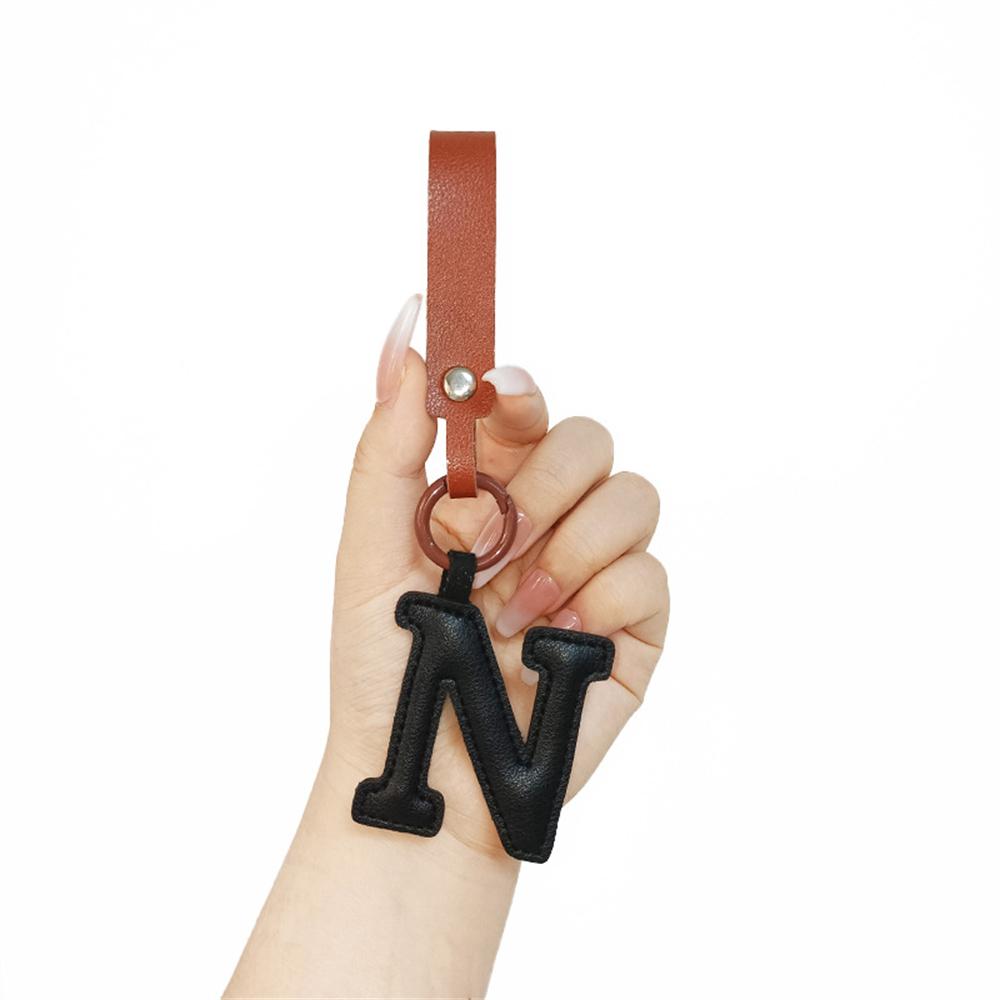 Creative PU Leather 26 Letter Keychains Fashion Alphabet Keyrings Handbag Ornaments Pendant Car Key Holder Accessories Gifts