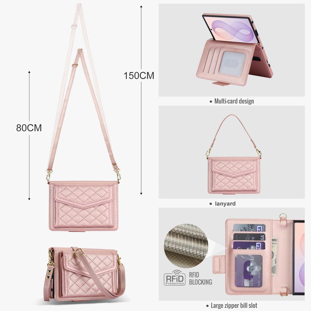 Crossbody Multi Cards Solt Wallet Flip Leather Case for Samsung Galaxy Z Fold8 Fold 8 Wide Pen Slots Shockproof Stand RFID Cover