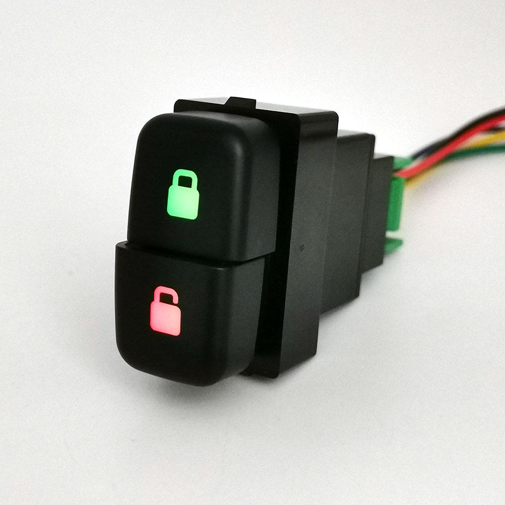 DC12V Автомобильный двойной кнопочный переключатель Светодиодный ДХО Вентилятор Включение выключение Радарный переключатель Кнопка с проводом Для Mitsubishi Pajero Triton ASX Lancer