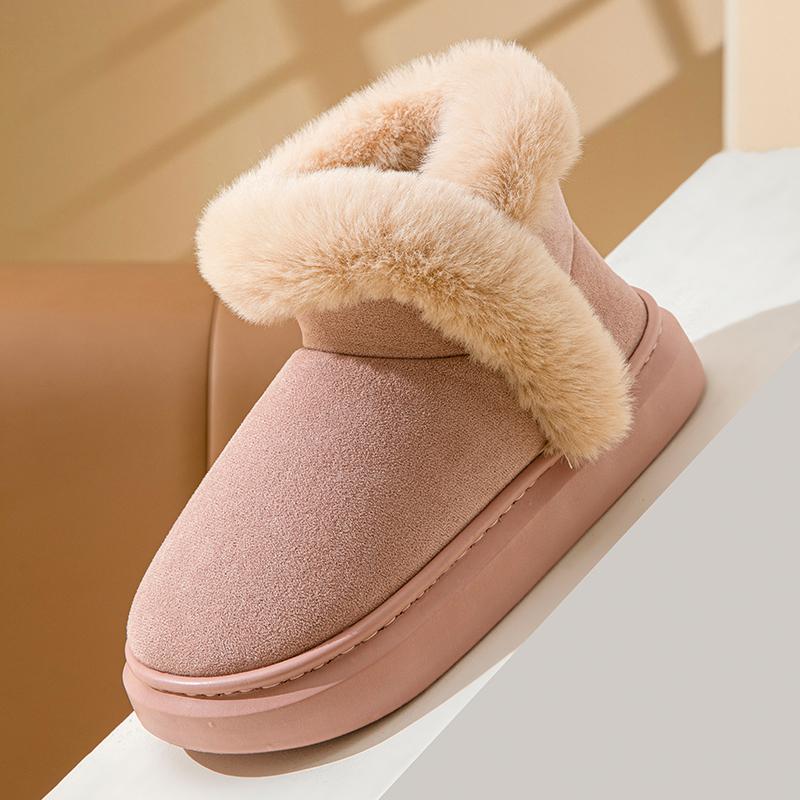 Lucyever Winter Thick Plush Pink Ankle Boots Women 2024 Faux Fur Platform Snow Boots Woman Non Slip Warm Cotton Padded Shoes