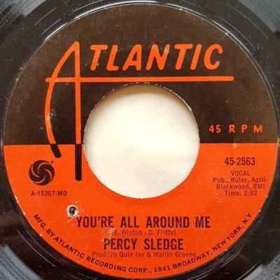 7-дюймовая пластинка PERCY SLEDGE - Ты повсюду / Self Preserv 452563 Atlantic 1968 UK Соул/Фанк Б/У