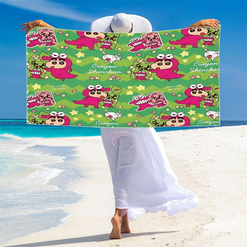 Anime Crayonshinchan Print Beach Towel, Large Soft Quick Dry Towel for Beach Camping Swimming