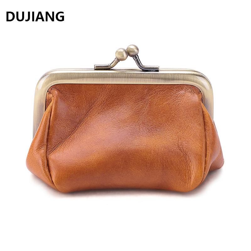 Retro Mini Genuine Leather Clasp Coin Purse & Earphone Bag