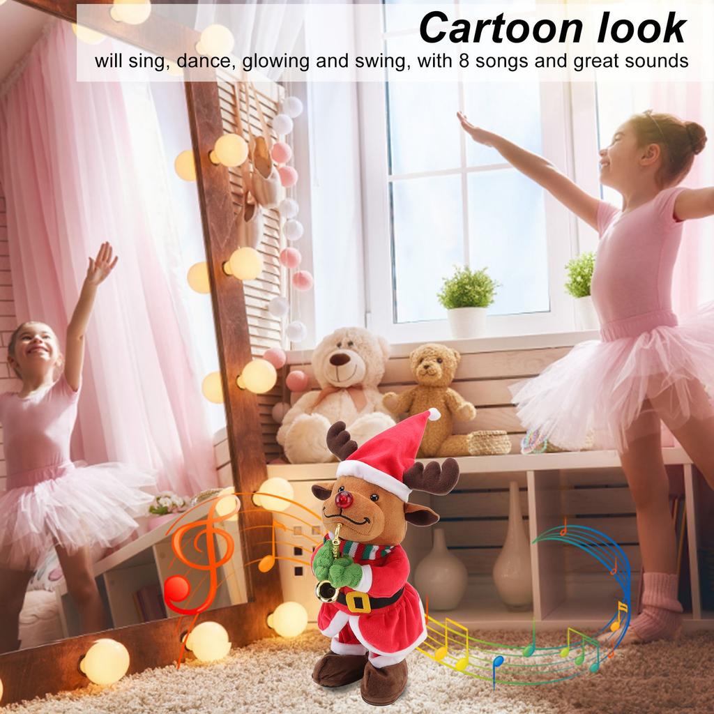 Swinging Motion Animated Christmas Plush Doll Dancing Christmas Doll  Christmas Table Decor