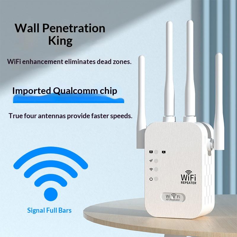 Усилитель Wi-Fi сигнала с четырьмя антеннами, домашний пробивающий стены беспроводной сетевой расширитель-усилитель, 300 Мбит/с репитер