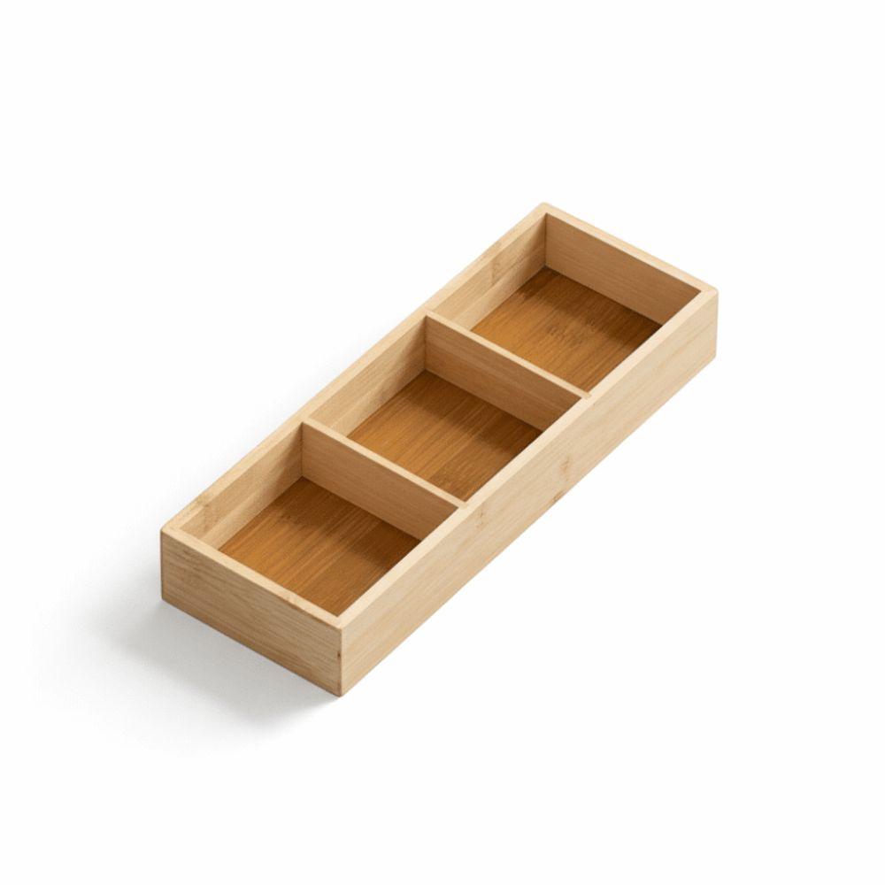 Multi-Grid Divided Plate Wooden Snack Storage Tray Reusable Bamboo Tray Candy