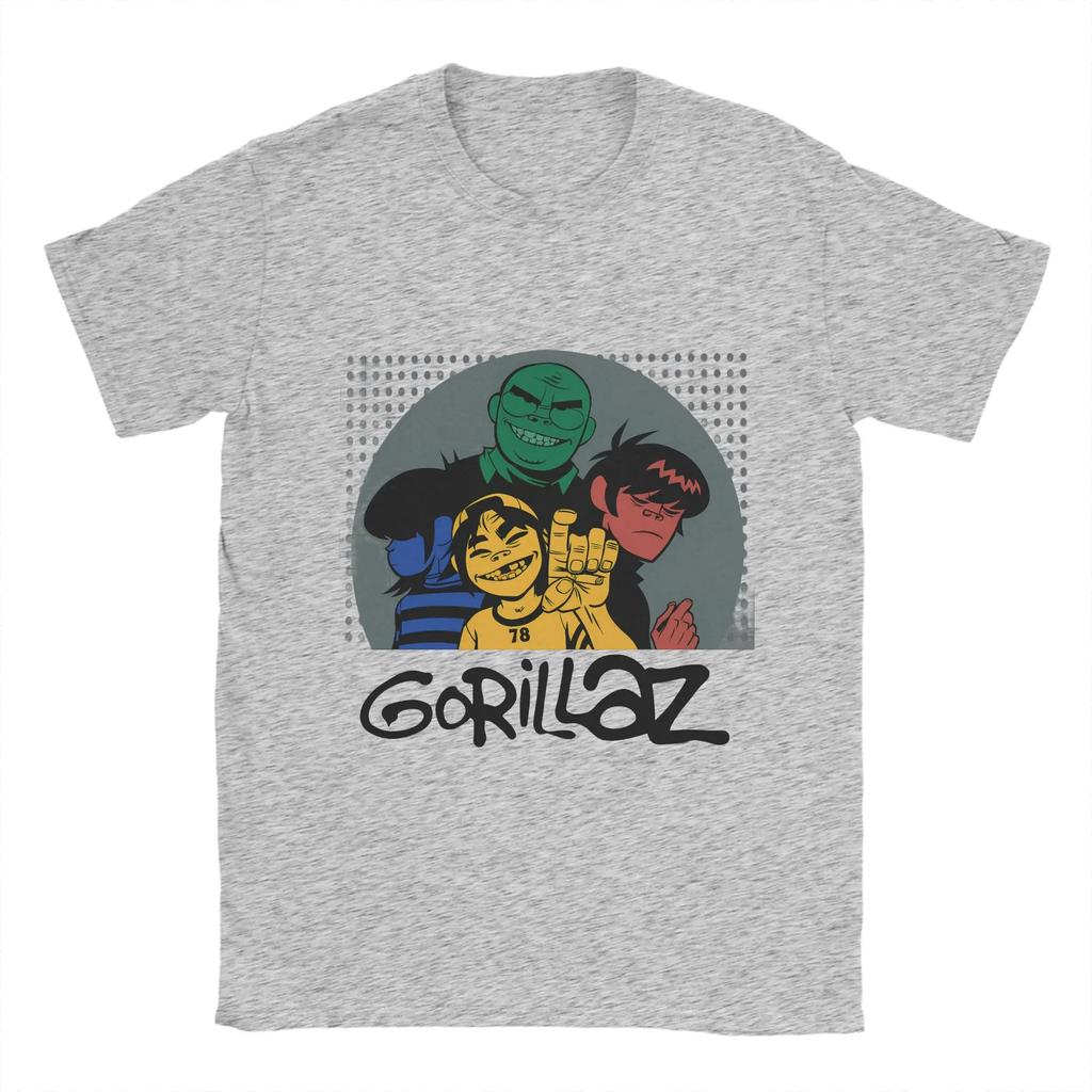 Футболки Gorillaz для мужчин, креативные футболки с коротким рукавом и круглым вырезом, хлопковые, подарок для женщин, высококачественная одежда.