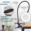 USB Rechargeable LED Clip-on Desk Light Flexible Eye Protection Reading Lamp 3 Colors Adjustable For Bedroom Study Lighting