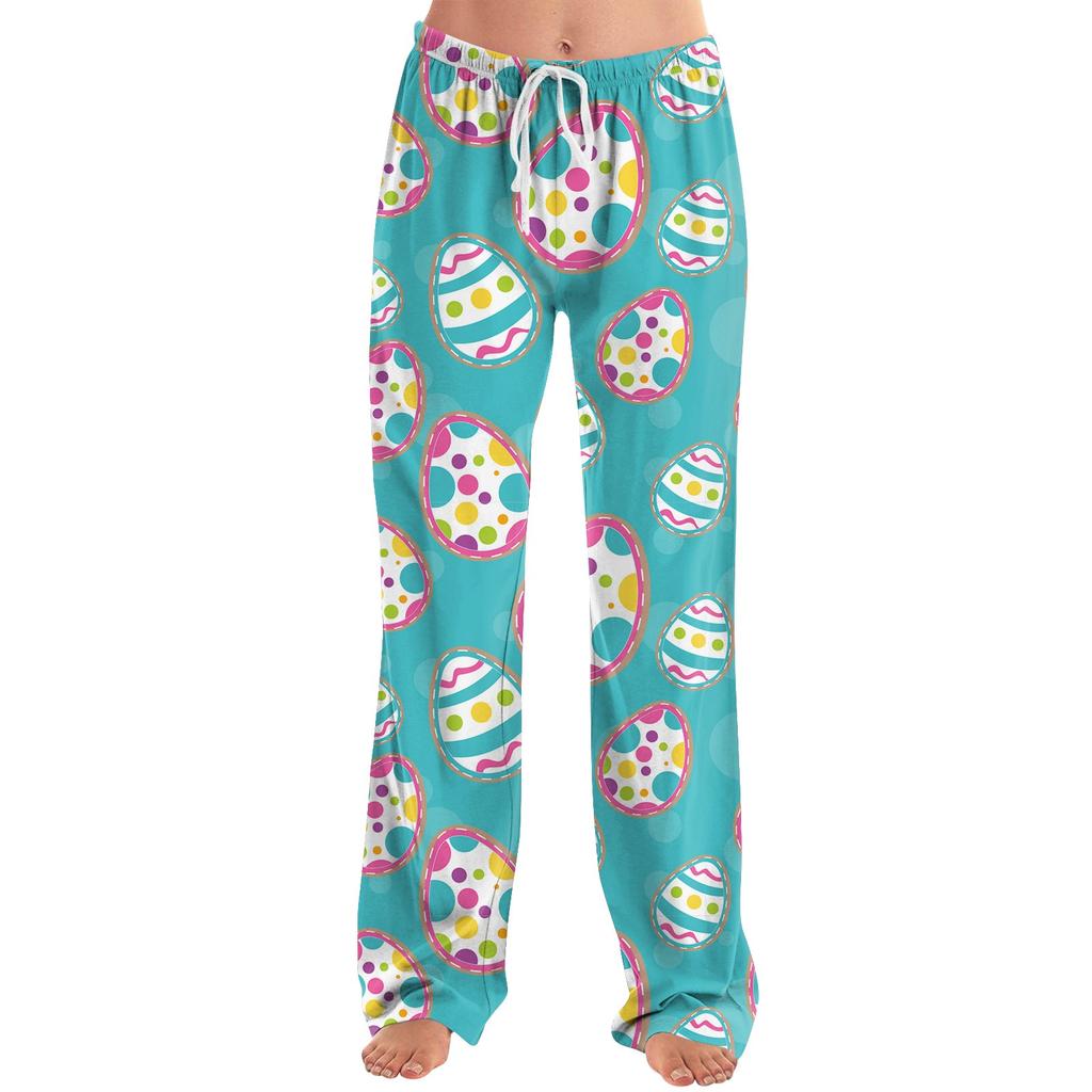 Женские модные свободные повседневные брюки с пасхальным принтом