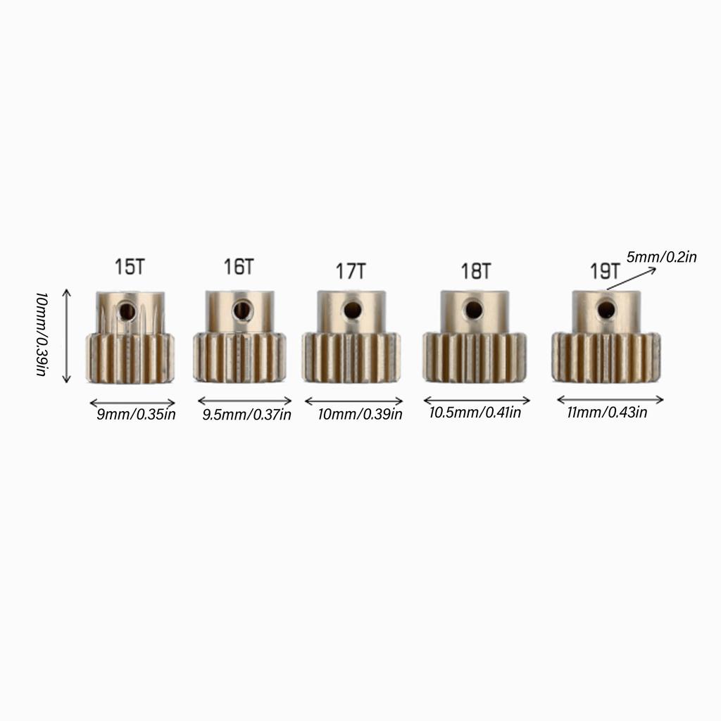 Шестерня мотора пиньон 48DP 15T 16T 17T 18T 19T Стабильная работа Алюминиевый сплав 7075 для RC модели 1/10 вал 5 мм