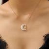 Elegant Moon Sun Pendant Necklace - High-End European and American Style Clavicle Chain for Women