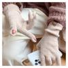 Sugar Bean Gloves for Women In Winter Warmth Plus Velvet Leaking Finger Wool Knitted Touch Screen Cycling Windproof Cycling Gloves