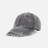 New SM denim baseball cap jacquard fringed casual soft top cap retro old men's and women's sun hats