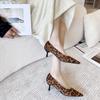 B332-F12025 Autumn Suede Leopard Print High Heels Women's Thin Heels Pointed Single Shoes Fashionable Sexy Women's Shoes